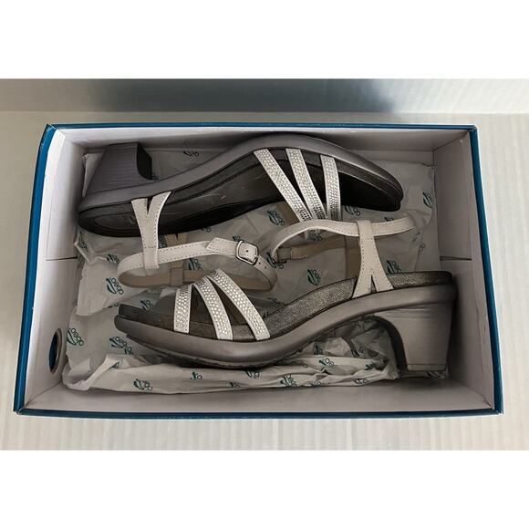 Womens abeo Bio System Grace Sandal Heel Orthotic Shoes Silver Glitz WN8.5 EUC - Picture 7 of 8